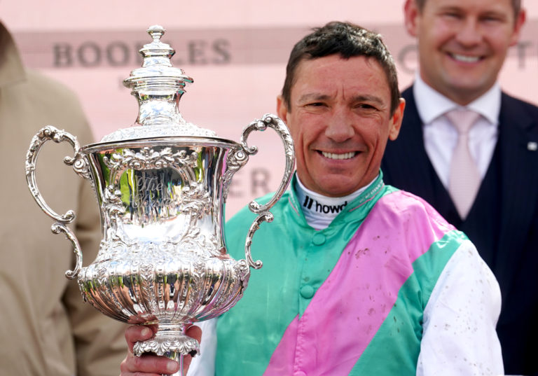 Jockey Frankie Dettori linked up Arrest to win the Chester Vase earlier in the season