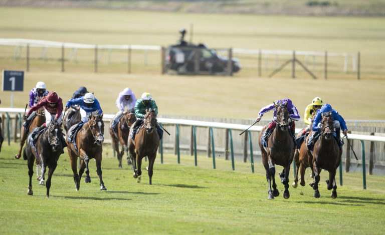 Military March (white hat) was not beaten far in the 2000 Guineas by Kameko