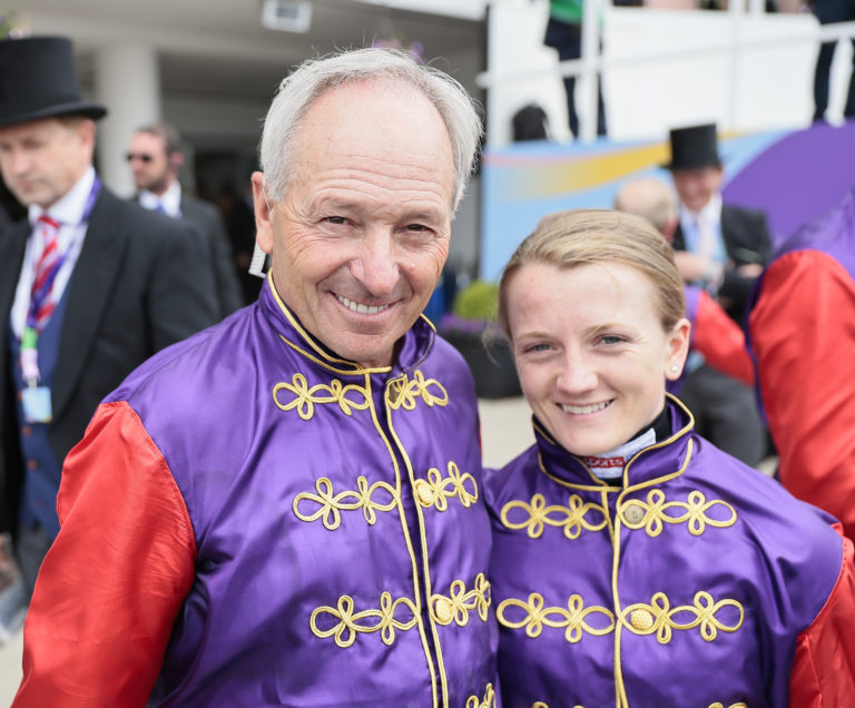 Steve Cauthen with Hollie Doyle on Derby Day 2002