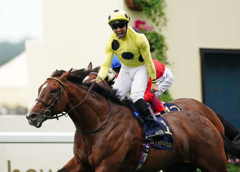 Neil Callan celebrates aboard Triple Time at Royal Ascot