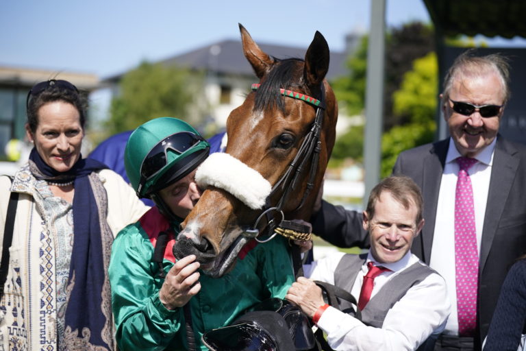 Dermot Weld (right) with Tahiyra