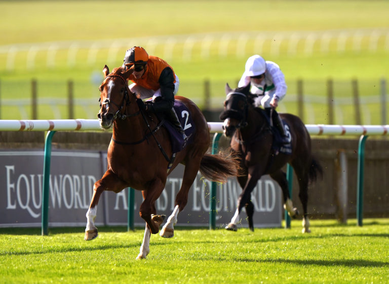 Carla's Way winning the Rockfel Stakes at Newmarket 