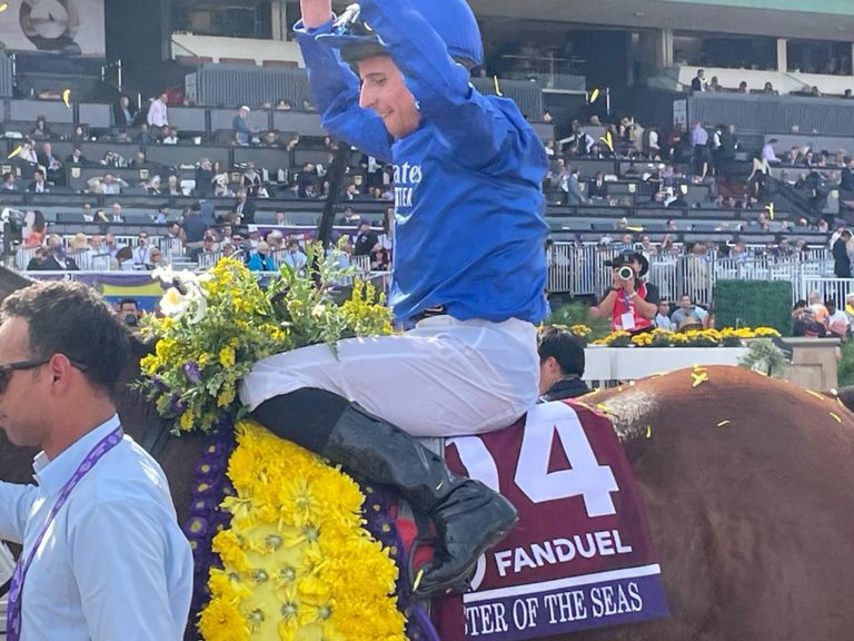 William Buick celebrates with Master Of The Seas