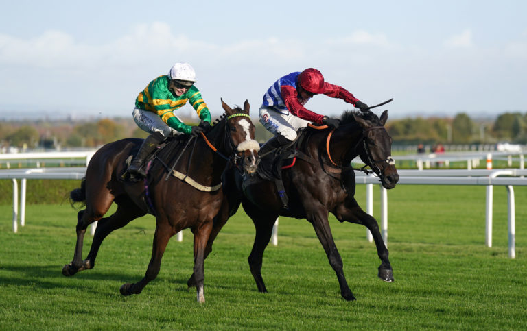 Jagwar (left) pushed Inthewaterside (right) all the way at Aintree