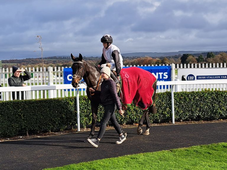 Slade Steel and Rachael Blackmore return to the winner's enclosure