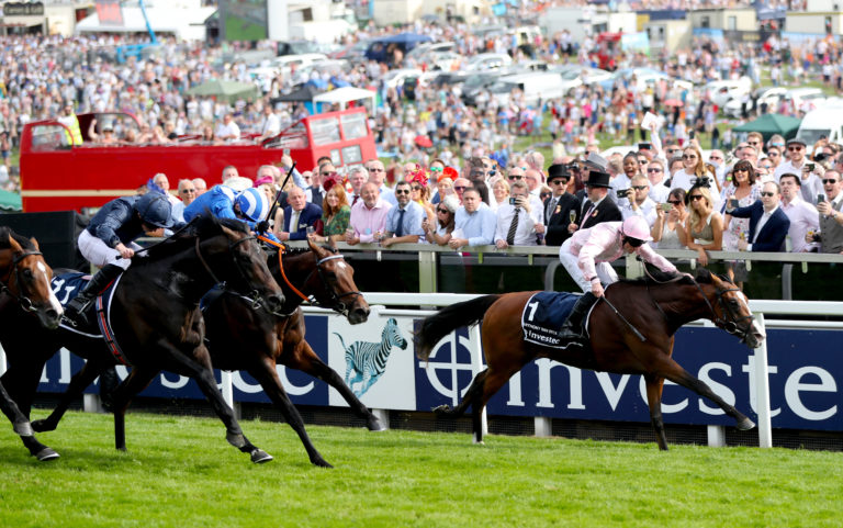 Anthony Van Dyck won the Derby in a blanket finish