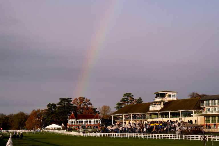 A rainbow over the course at Lingfield on Tuesday