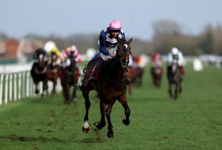 Crest Of Glory winning the Goffs UK Spring Sale Bumper at Newbury