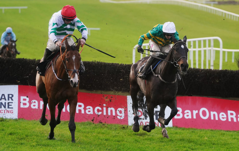 Fact To File (right) bumped into American Mike (left) on chasing debut