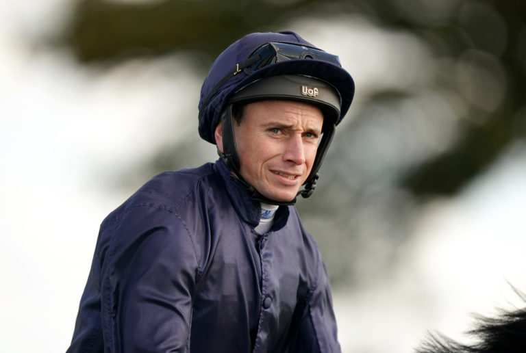 Jockey Ryan Moore is also on the sidelines