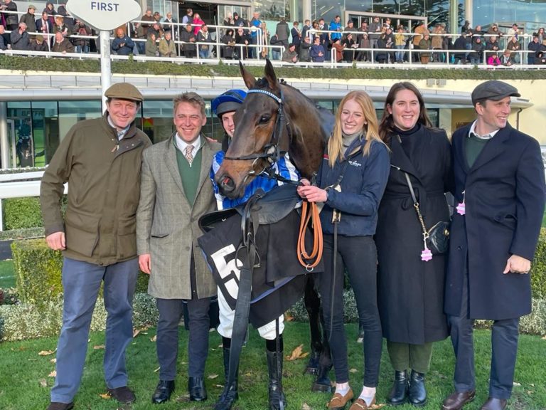 Your Darling and connections after winning once again at Ascot
