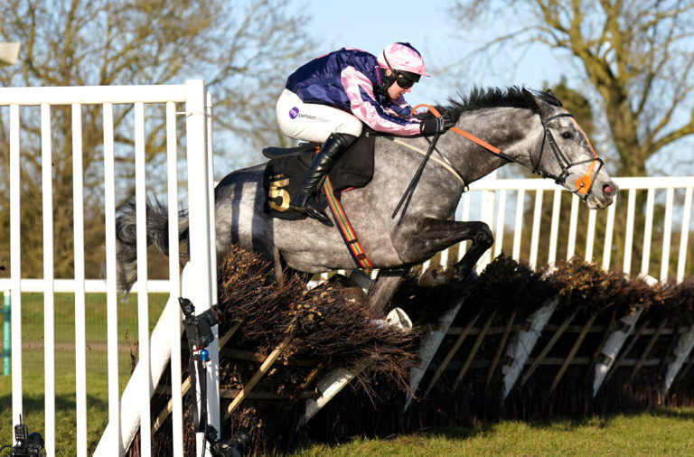 Marble Sands in action over hurdles at Huntingdon