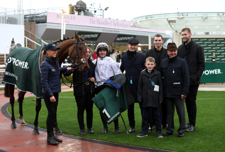 The Springwell Bay team after winning at Cheltenham