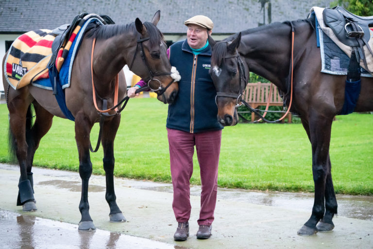 Nicky Henderson with Constitution Hill (left) and Shishkin earlier this week