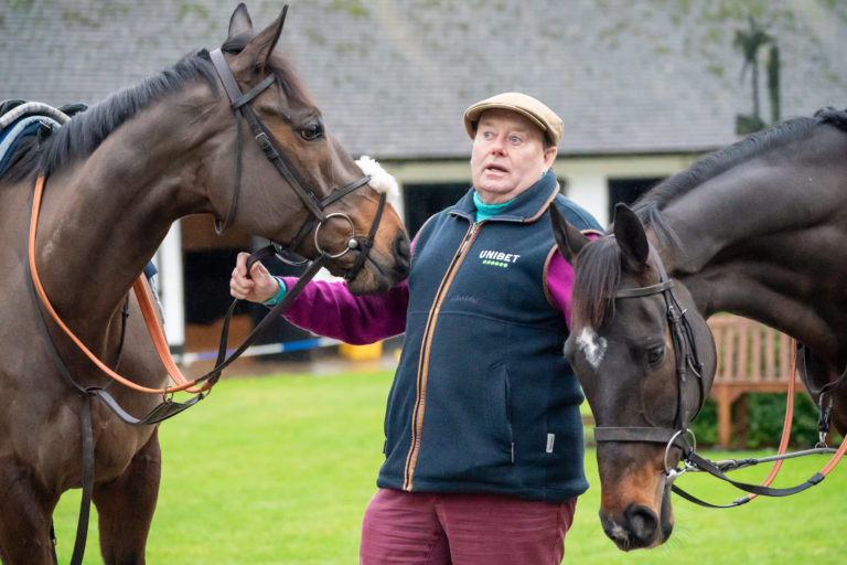 Nicky Henderson with Constitution Hill (left) and Shishkin earlier this wee