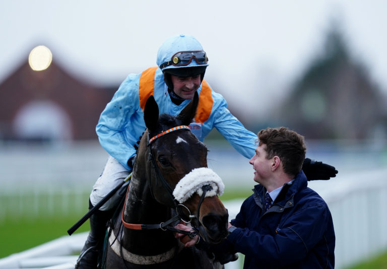 Marie's Rock and Nico de Boinville after winning last season's Relkeel Hurdle