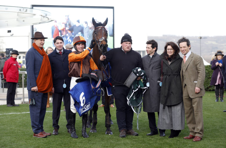 Noble Yeats and connections after winning at Cheltenham