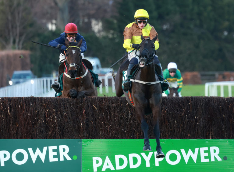 Fastorslow (left) taking on Galopin Des Champs (right) in the Irish Gold Cup