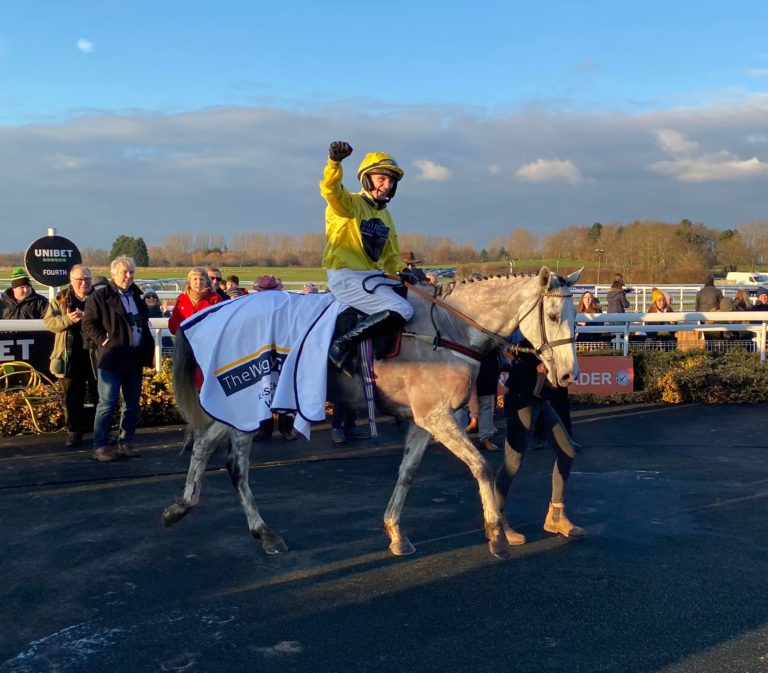 James Best celebrates aboard My Silver Lining