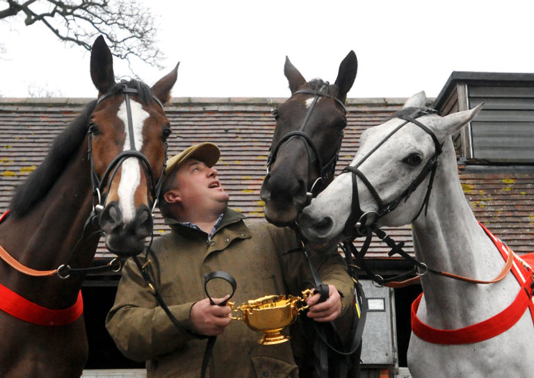 Nicholls had a Gold Cup one-two-three with Kauto Star (left), Denman (centre) and Neptune Collonges