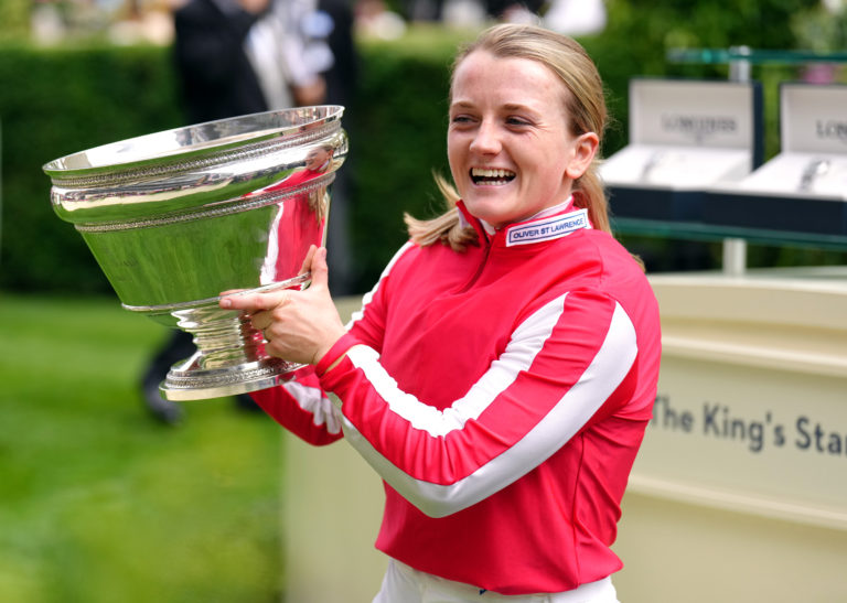 Hollie Doyle with the trophy following her victory aboard Bradsell in the King's Stand Stakes