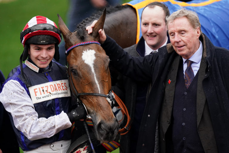 Harry Redknapp (right) with jockey Ben Jones and Shakem Up'Arry