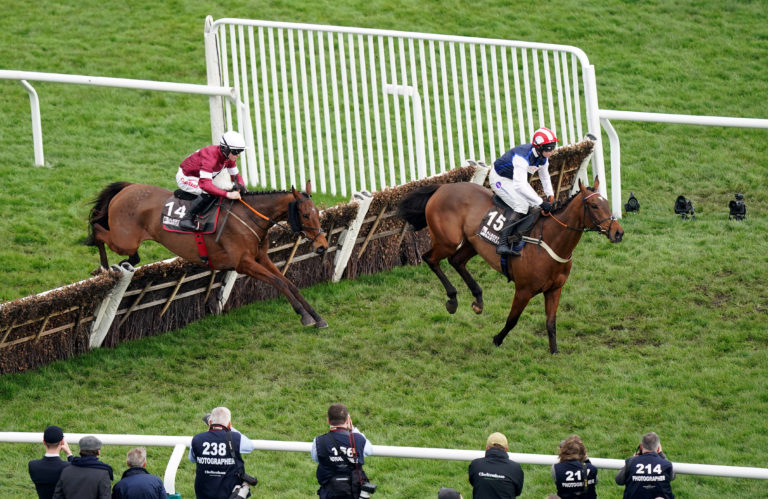 The Jukebox Man jumped the final flight of the Albert Bartlett with a narrow advantage
