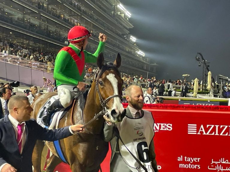 Maxime Guyon celebrates his big win