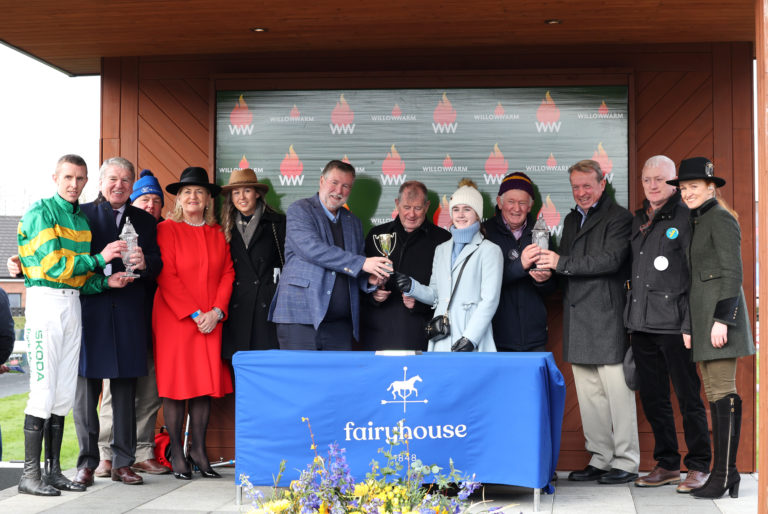 Mark Walsh and connections after winning the WillowWarm Gold Cup with Spillane's Tower