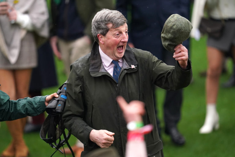 Jeremy Scott celebrates Golden Ace's Cheltenham Festival victory