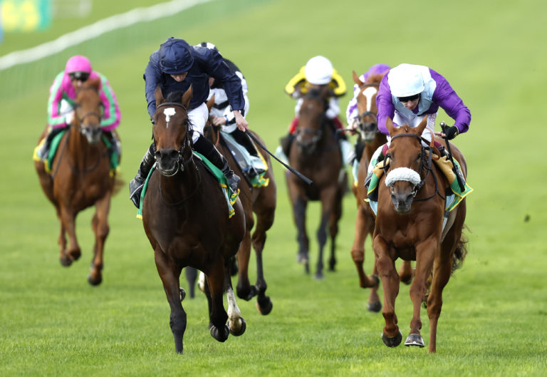 Ylang Ylang and See The Fire were involved in the finish of the Fillies' Mile
