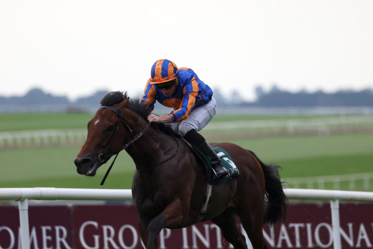 Henry Longfellow winning the Goffs Vincent O'Brien National Stakes at the Curragh