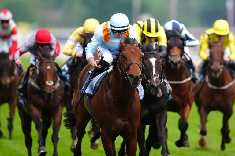 Clarendon House and Tom Marquand (centre) on their way to winning at York