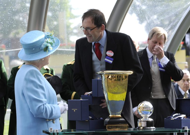 James Fanshawe at Royal Ascot with the late Queen Elizabeth II