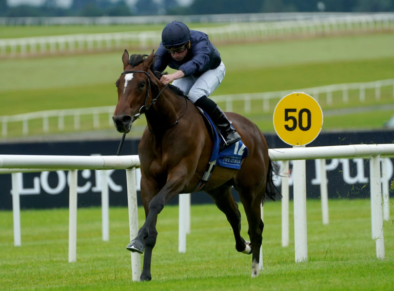 Ylang Ylang winning her maiden under Ryan Moore 