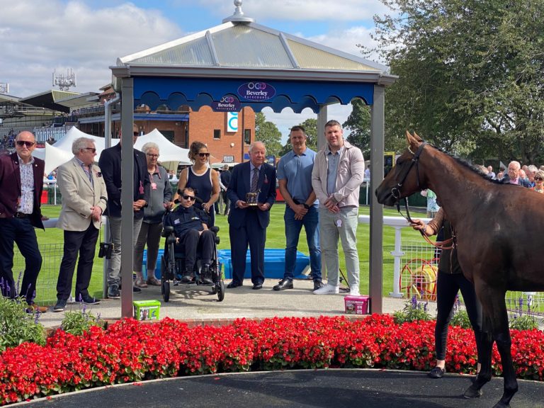 Rob Burrow with members of his Racing Club at Beverley