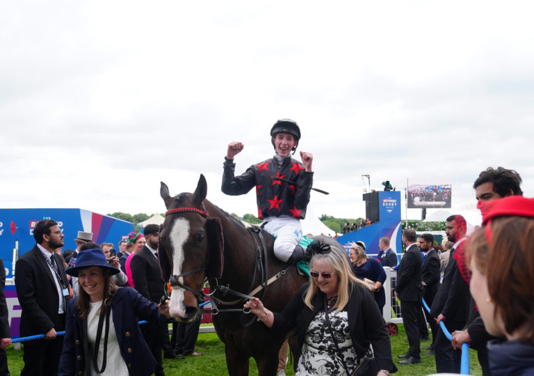 Dream Composer returns to the winner's enclosure at Epsom