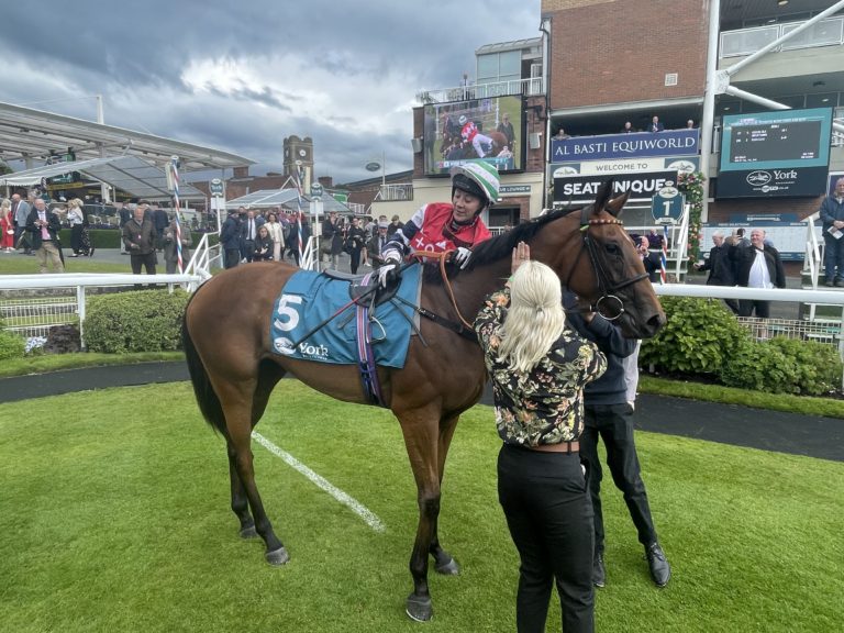 Havana Gila claimed the Juddmonte EBF Fillies' Restricted Novice Stakes at York