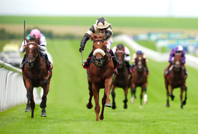 Arrest (left) chased home Giavellotto at Newmarket