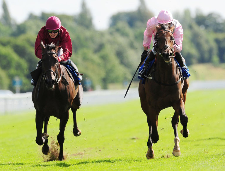 Sariska (left) was beaten by Dar Re Mi on her next outing when in season