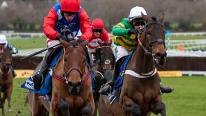 Ma Shantou and jockey Ben Jones win the Grade 2 Pertemps Network Cleeve Hurdle for trainer Emma Lavelle and owner Mighty Acorn Stables