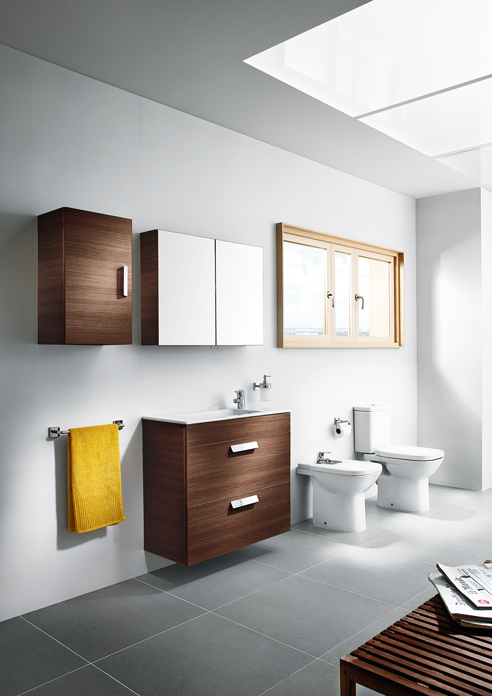Debba range from Roca bathrooms in grey white bathroom