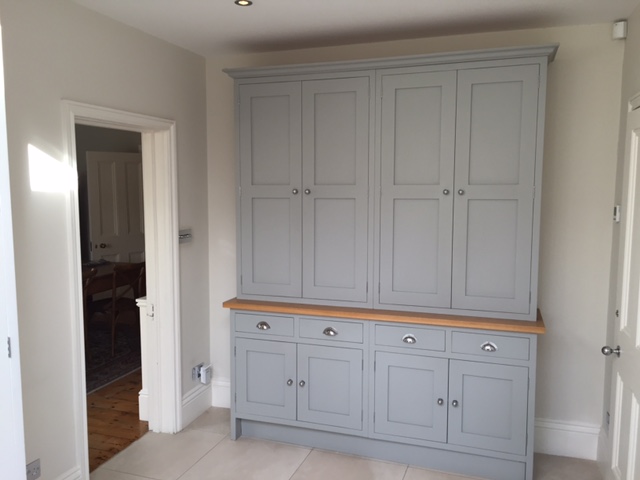 Hand made dresser in Lamp Room Grey with oak surface