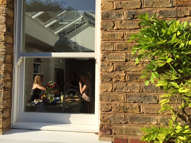 Old brick stock and wood sash windows and roof lantern