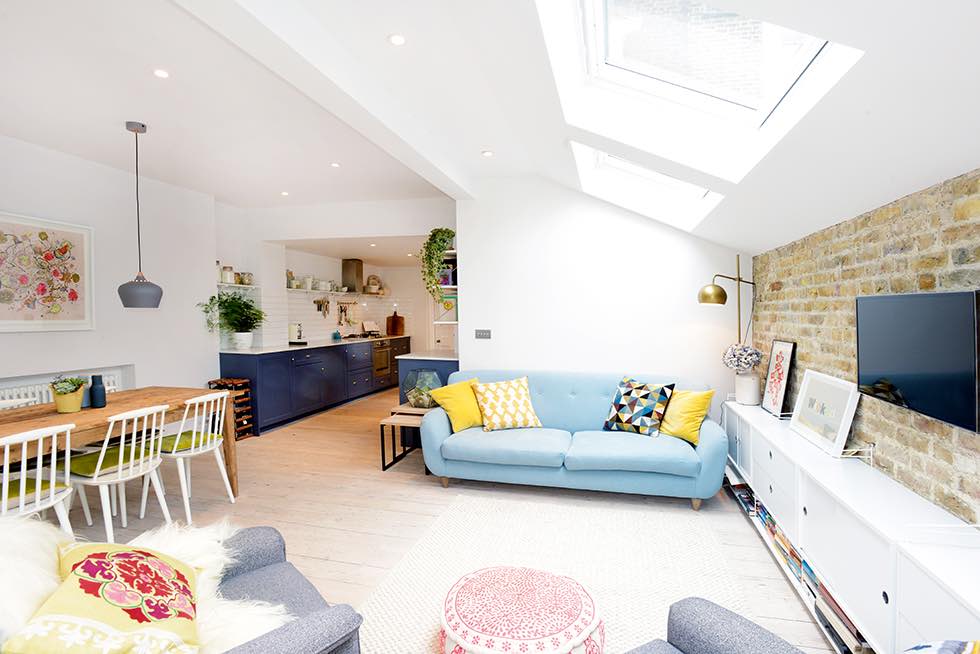 London flat extension living room seating