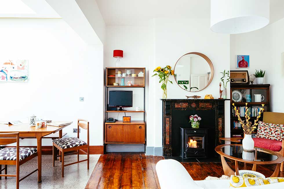 dining living area in modern kitchen extension