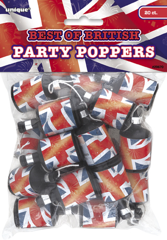 PARTY POPPERS UNION JACK PKT 20