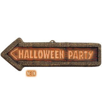 3D NEON HALLOWEEN PARTY SIGNS 56cm x 17cm