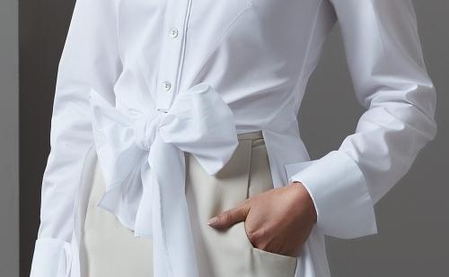 Tie-front Long Shirt