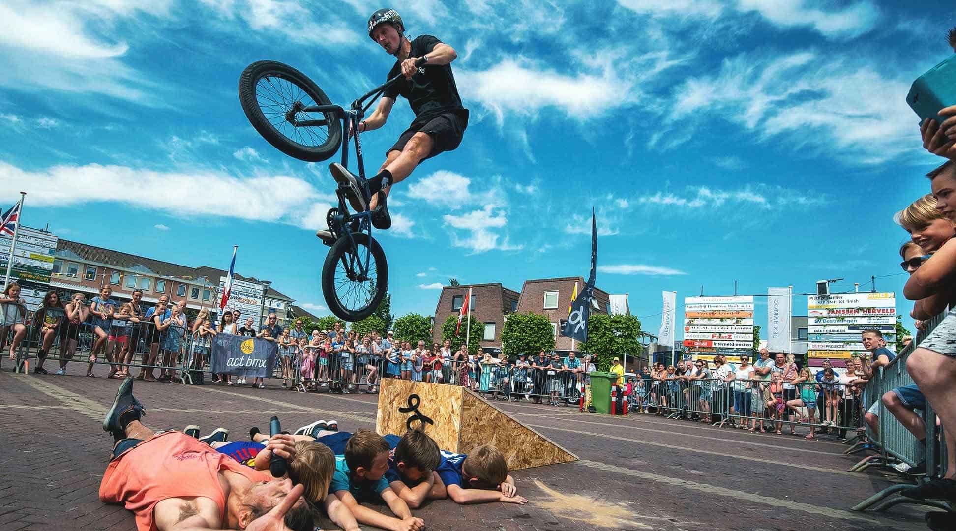 BMX riders roll in to wow crowd with bike stunts